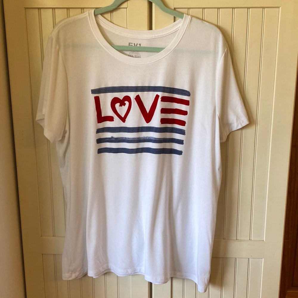EV1 XXXL tshirt flag with LOVE